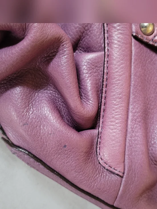 B. Makowsky Purple Naked Leather Shoulder Bag - Picture 14 of 15